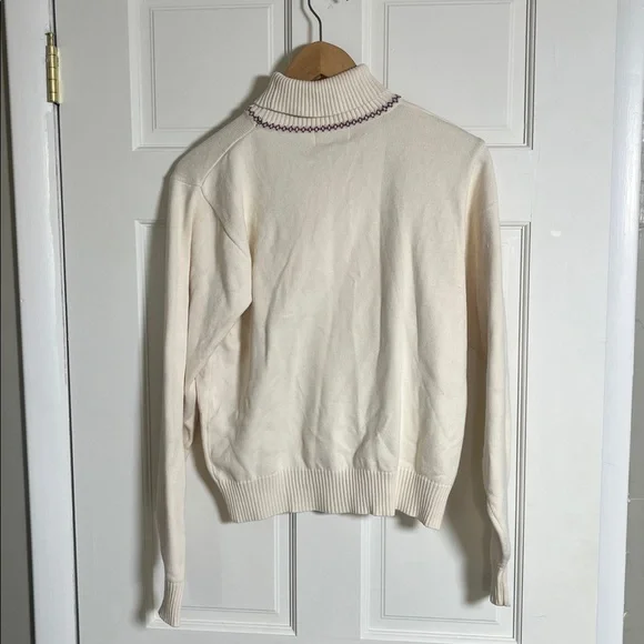 L.L. Bean cream turtleneck 100% cotton vintage - Picture 3 of 7
